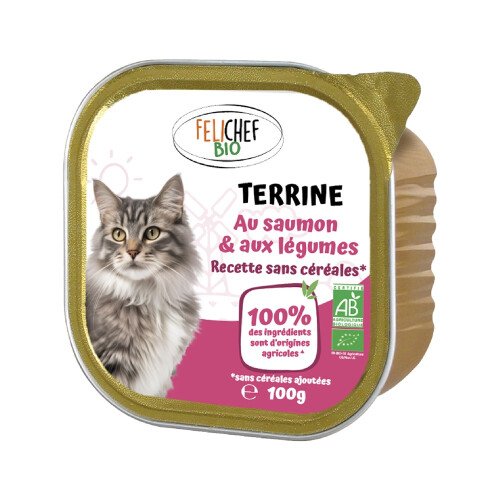 [31148] FELI Bio graanvrije kattenvoer terrine zalm met groenten